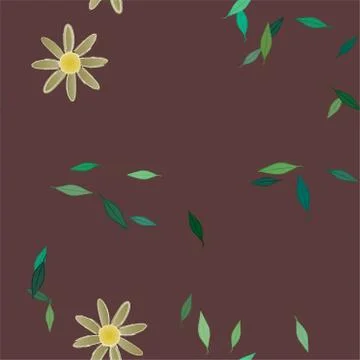Floral ornamental vector pattern. Seamless design leafs texture. Stock Illustration