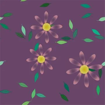 Floral ornamental vector pattern. Seamless design leafs texture. Stockillustratie