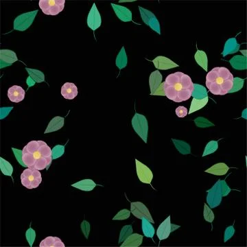Floral ornamental vector pattern. Seamless design leafs texture. Stock Illustration