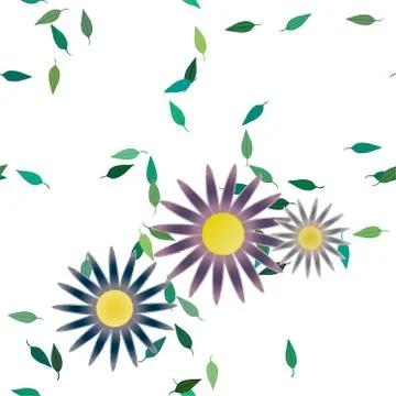 Floral ornamental vector pattern. Seamless design leafs texture. Illustrazione stock