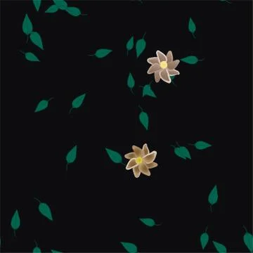 Floral ornamental vector pattern. Seamless design leafs texture. Stock Illustration