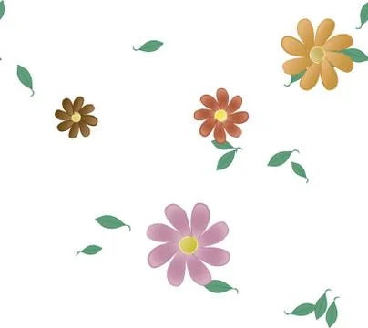 Floral ornamental vector pattern. Seamless design leafs texture. Stock Illustration