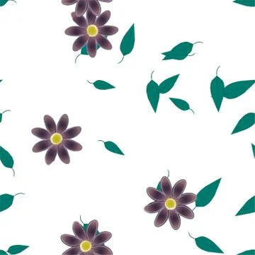 Floral ornamental vector pattern. Seamless design leafs texture. Stockillustratie