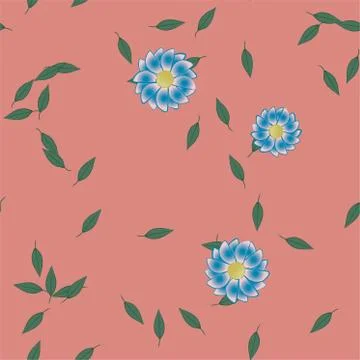 Floral ornamental vector pattern. Seamless design leafs texture. Illustrazione stock