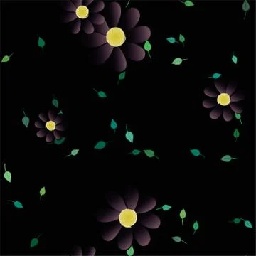 Floral ornamental vector pattern. Seamless design leafs texture. Stock Illustration