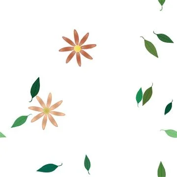 Floral ornamental vector pattern. Seamless design leafs texture. Stockillustratie