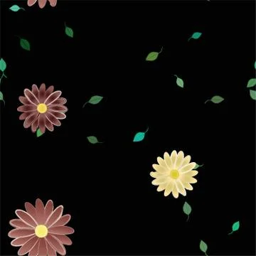 Floral ornamental vector pattern. Seamless design leafs texture. Stock Illustration