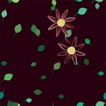 Floral ornamental vector pattern. Seamless design leafs texture. Illustrazione stock