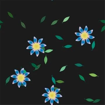 Floral ornamental vector pattern. Seamless design leafs texture. Stock Illustration