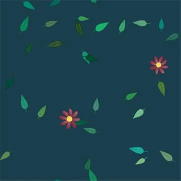 Floral ornamental vector pattern. Seamless design leafs texture. Illustrazione stock