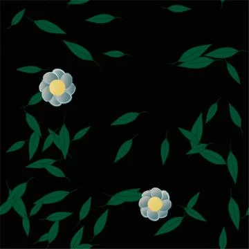 Floral ornamental vector pattern. Seamless design leafs texture. Stock Illustration