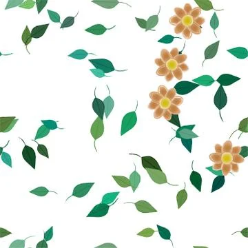 Floral ornamental vector pattern. Seamless design leafs texture. 스톡 일러스트