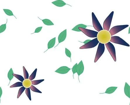Floral ornamental vector pattern. Seamless design leafs texture. Stock Illustration