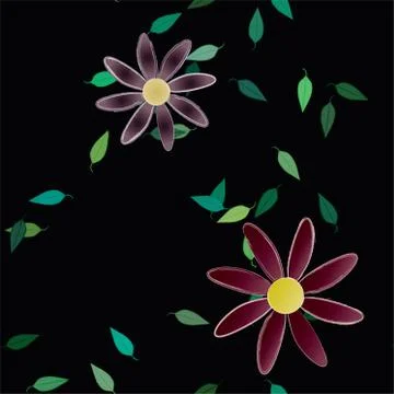 Floral ornamental vector pattern. Seamless design leafs texture. 스톡 일러스트