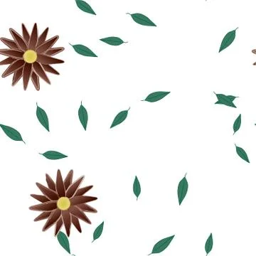 Floral ornamental vector pattern. Seamless design leafs texture. 스톡 일러스트