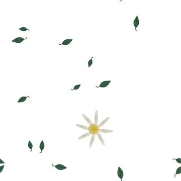 Floral ornamental vector pattern. Seamless design leafs texture. Stock Illustration