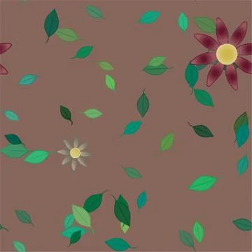 Floral ornamental vector pattern. Seamless design leafs texture. Stock Illustration