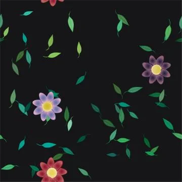 Floral ornamental vector pattern. Seamless design leafs texture. Illustrazione stock