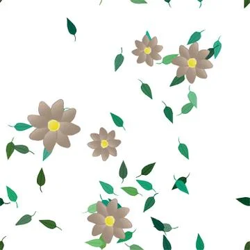 Floral ornamental vector pattern. Seamless design leafs texture. Stock Illustration