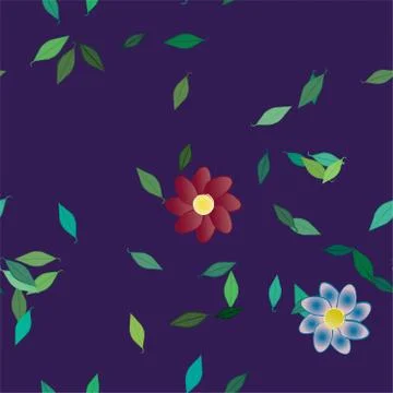 Floral ornamental vector pattern. Seamless design leafs texture. Stock Illustration
