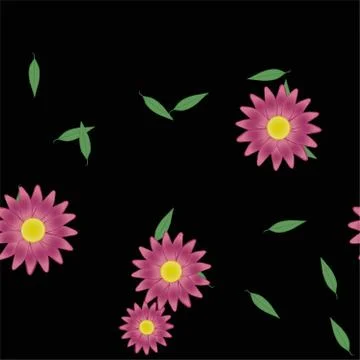 Floral ornamental vector pattern. Seamless design leafs texture. Stock Illustration