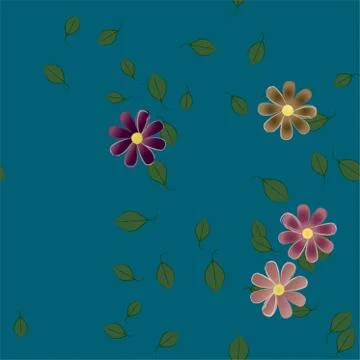 Floral ornamental vector pattern. Seamless design leafs texture. Illustrazione stock