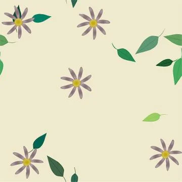 Floral ornamental vector pattern. Seamless design leafs texture. Stock Illustration
