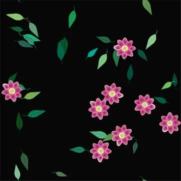 Floral ornamental vector pattern. Seamless design leafs texture. Stock Illustration