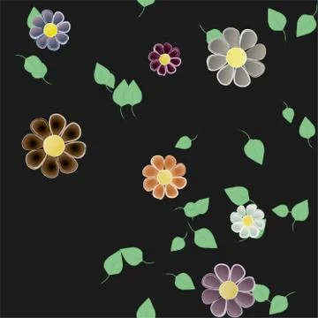 Floral ornamental vector pattern. Seamless design leafs texture. 스톡 일러스트