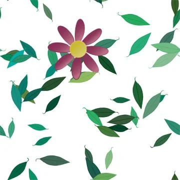 Floral ornamental vector pattern. Seamless design leafs texture. Stockillustratie
