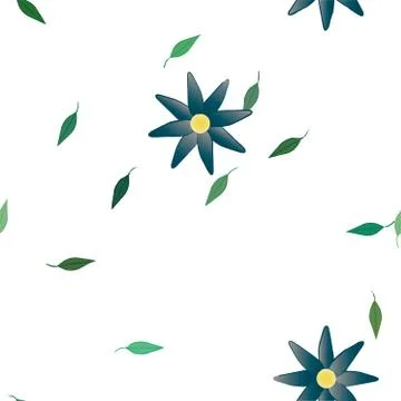 Floral ornamental vector pattern. Seamless design leafs texture. Stock Illustration