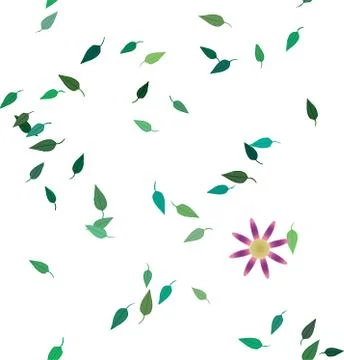 Floral ornamental vector pattern. Seamless design leafs texture. Stock Illustration