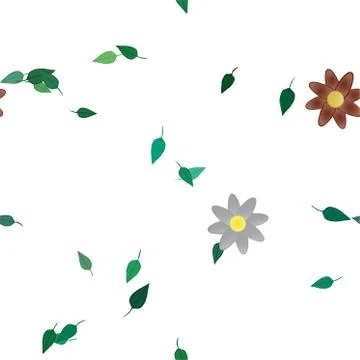 Floral ornamental vector pattern. Seamless design leafs texture. Illustrazione stock