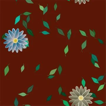 Floral ornamental vector pattern. Seamless design leafs texture. Stock Illustration