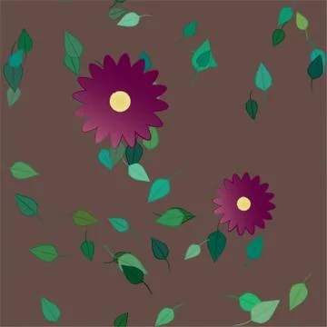 Floral ornamental vector pattern. Seamless design leafs texture. 스톡 일러스트