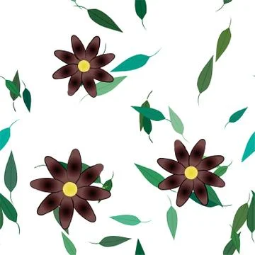 Floral ornamental vector pattern. Seamless design leafs texture. Stock Illustration
