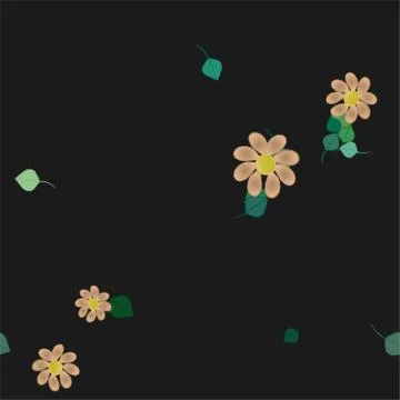 Floral ornamental vector pattern. Seamless design leafs texture. Stock Illustration