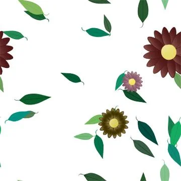 Floral ornamental vector pattern. Seamless design leafs texture. Illustrazione stock
