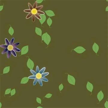 Floral ornamental vector pattern. Seamless design leafs texture. Stockillustratie
