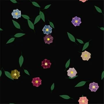 Floral ornamental vector pattern. Seamless design leafs texture. Stockillustratie