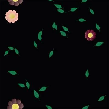 Floral ornamental vector pattern. Seamless design leafs texture. Stock Illustration