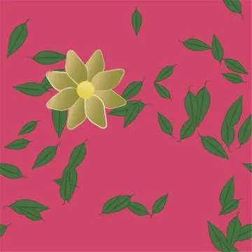 Floral ornamental vector pattern. Seamless design leafs texture. Illustrazione stock