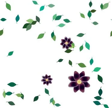 Floral ornamental vector pattern. Seamless design leafs texture. Illustrazione stock
