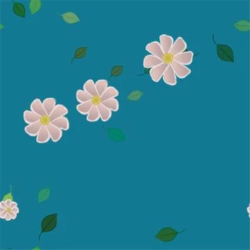 Floral ornamental vector pattern. Seamless design leafs texture. Stock Illustration