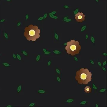 Floral ornamental vector pattern. Seamless design leafs texture. Stock Illustration