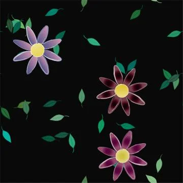 Floral ornamental vector pattern. Seamless design leafs texture. Stockillustratie