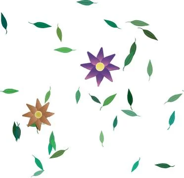 Floral ornamental vector pattern. Seamless design leafs texture. Stock Illustration