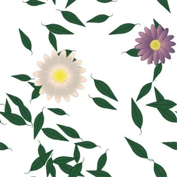 Floral ornamental vector pattern. Seamless design leafs texture. 스톡 일러스트