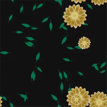 Floral ornamental vector pattern. Seamless design leafs texture. Illustrazione stock