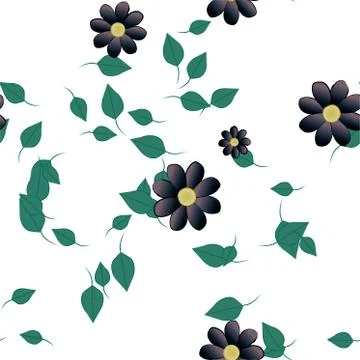 Floral ornamental vector pattern. Seamless design leafs texture. Illustrazione stock